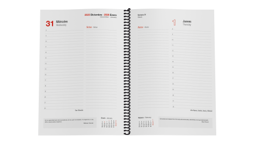 AGENDA 2026 TOKIO D/P 17x24 NEGRO CASTELLANO INGRAF 356562 - Imagen 2