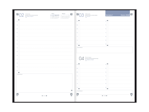 AGENDA 2026 MINIMAL A5 15X21CM DIA PAGINA COLOR NEGRO OXFORD - Imagen 2