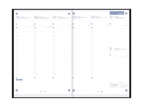 AGENDA 2026 MINIMAL A5 15X21CM SEMANA VISTA COLOR NEGRO - Imagen 3