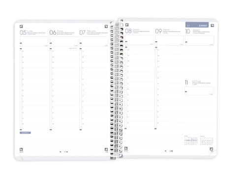 AGENDA 2026 LIVE&GO A5 15X21CM SEMANA VISTA COLORES VIVOS - Imagen 3