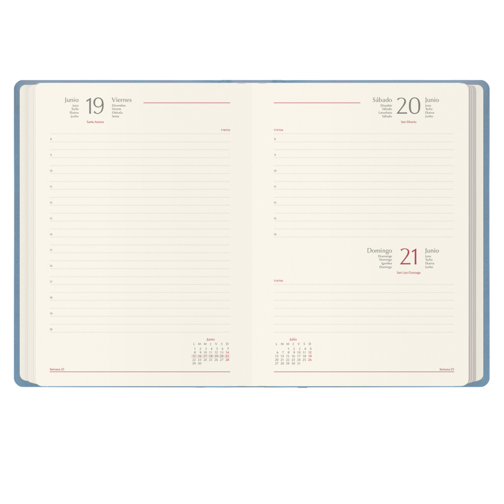AGENDA 2026 SAMBA DÍA PÁGINA 15 X 21 CM. COLOR AZUL CLARO - Imagen 2