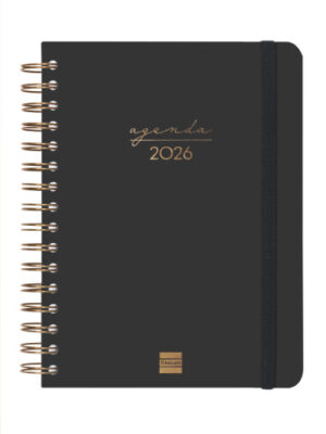 AGENDA 2026 TRENDY ALMA E10 155X212MM DIA PAGINA NEGRO FINOC