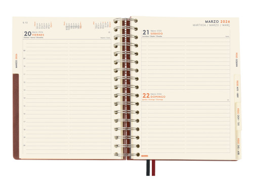 AGENDA 2026 TEMPUS 1/4 155X217MM DIA PAGINA BURDEOS FINOCAM - Imagen 5