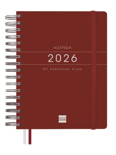 AGENDA 2026 TEMPUS 1/4 155X217MM DIA PAGINA BURDEOS FINOCAM - Imagen 6