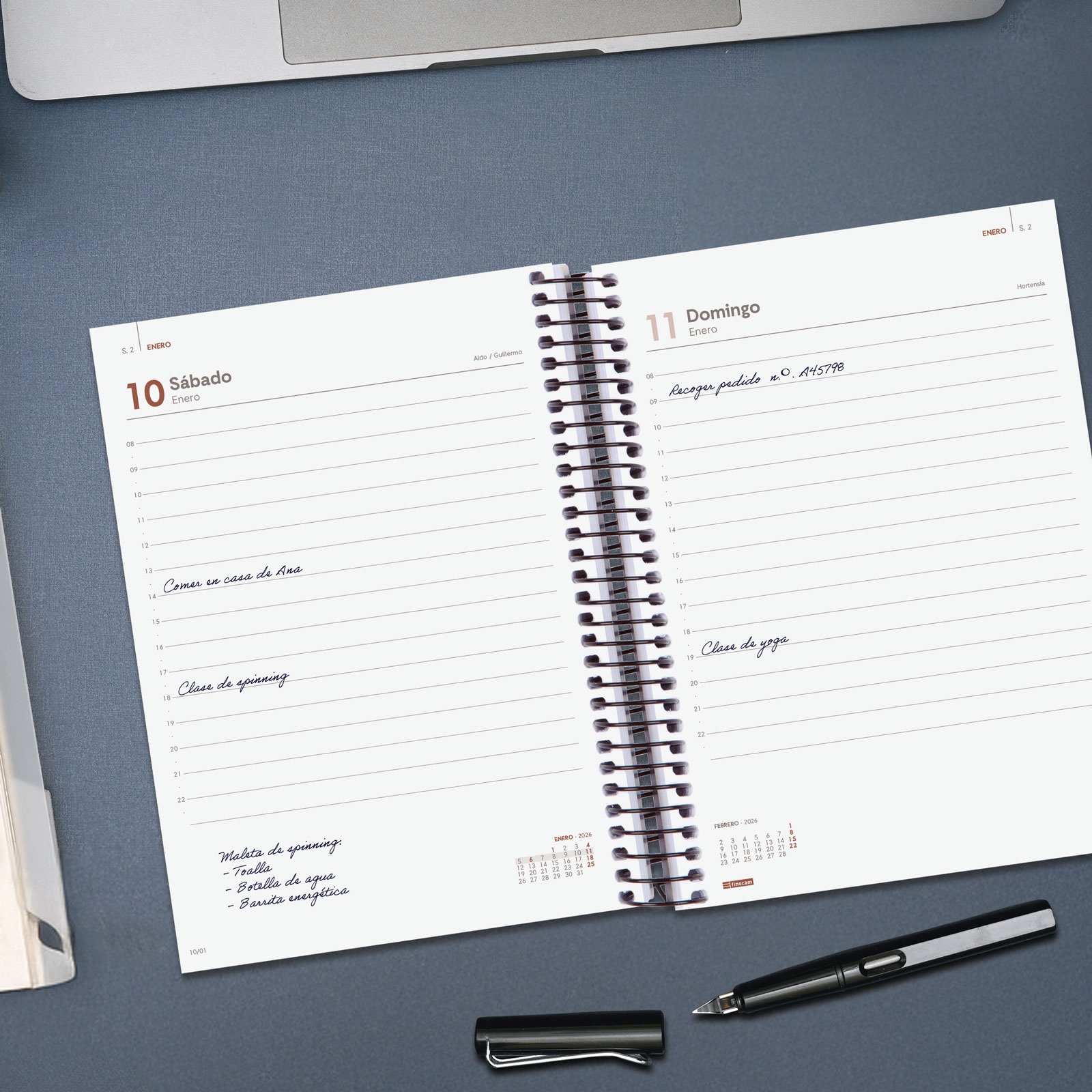 AGENDA 2026 BASIC OPAQUE E10 155X212MM DIA PAGINA AZUL FINOC - Imagen 2