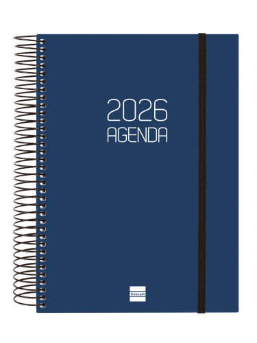 AGENDA 2026 BASIC OPAQUE E10 155X212MM DIA PAGINA AZUL FINOC