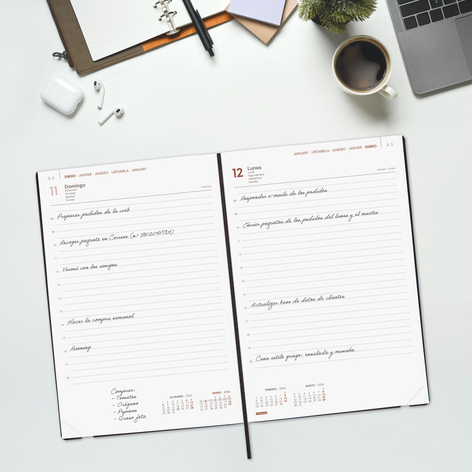 AGENDA 2026 DYNAMIC MARA Y11 164X240MM DIA PAGINA NEGRO - Imagen 3