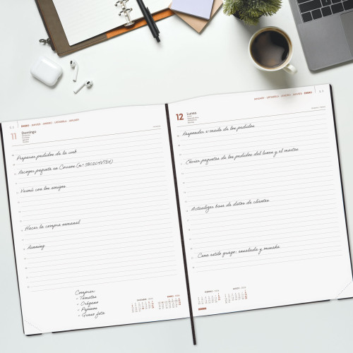 AGENDA 2026 DYNAMIC MARA Y12 210X270MM DIA PAGINA NEGRO - Imagen 3