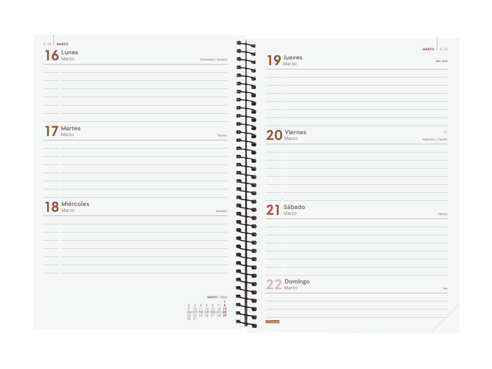 AGENDA 2026 BASIC OPAQUE E10 155X212MM SEMANA VISTA HORIZONT - Imagen 3