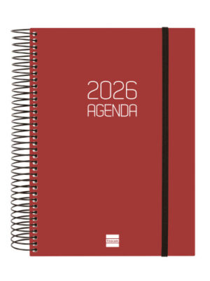 AGENDA 2026 BASIC OPAQUE E10 155X212MM DIA PAGINA BURDEOS
