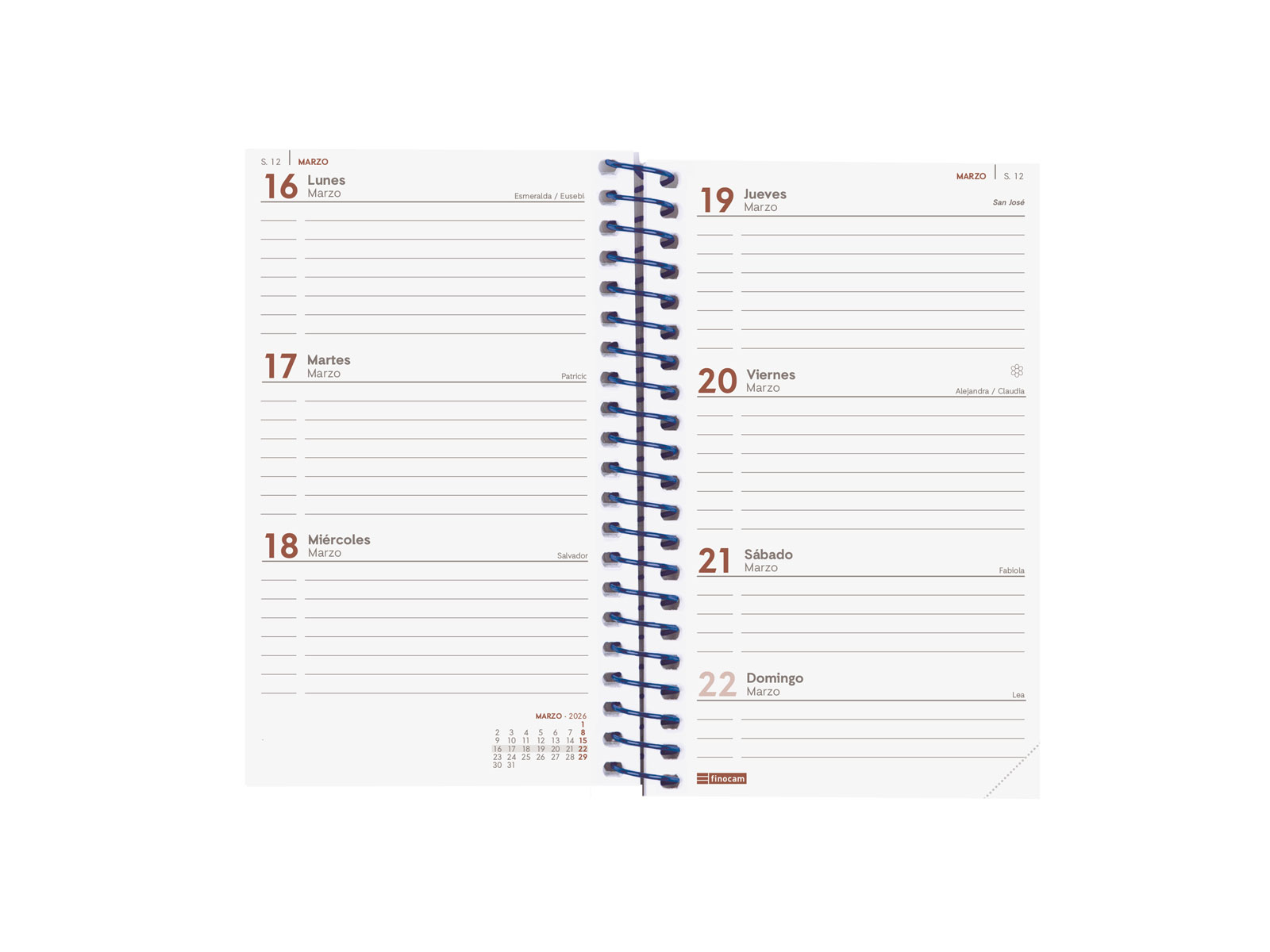 AGENDA 2026 BASIC YEAR E3 79X127MM SEMANA VISTA HORIZONTAL - Imagen 5