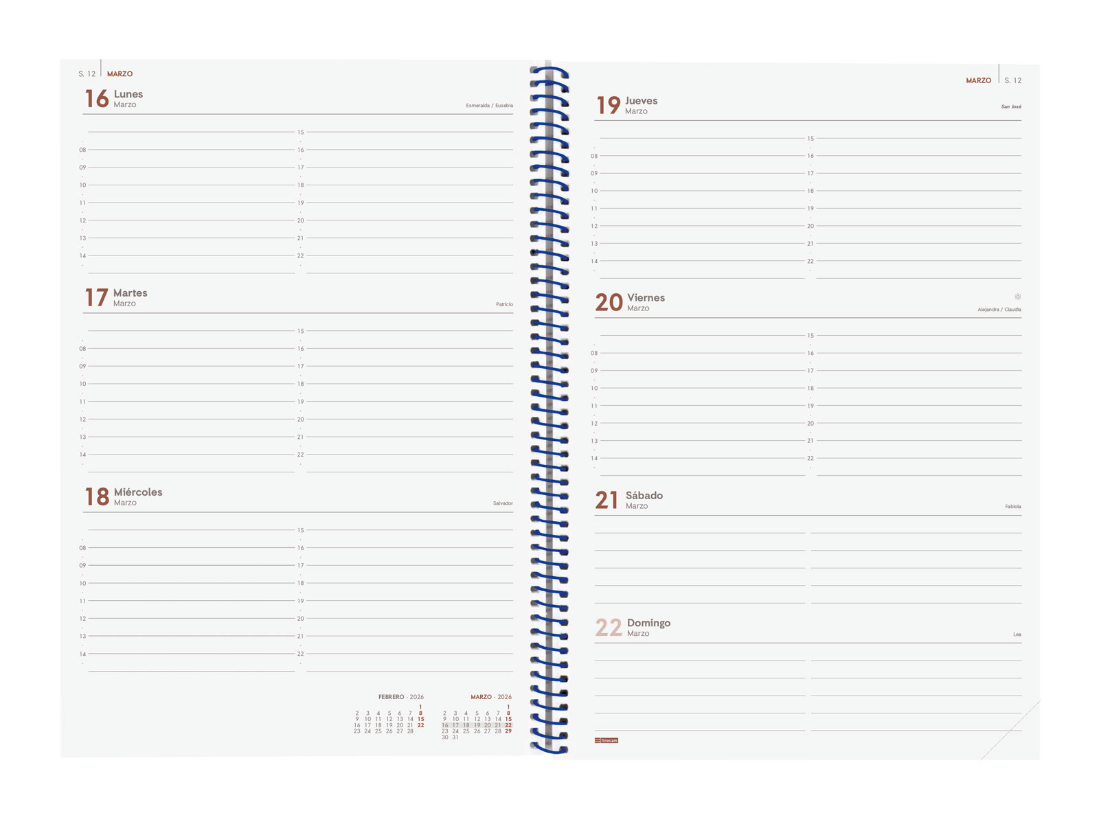 AGENDA 2026 BASIC YEAR E40 210X297MM SEMANA VISTA HORIZONTAL - Imagen 5