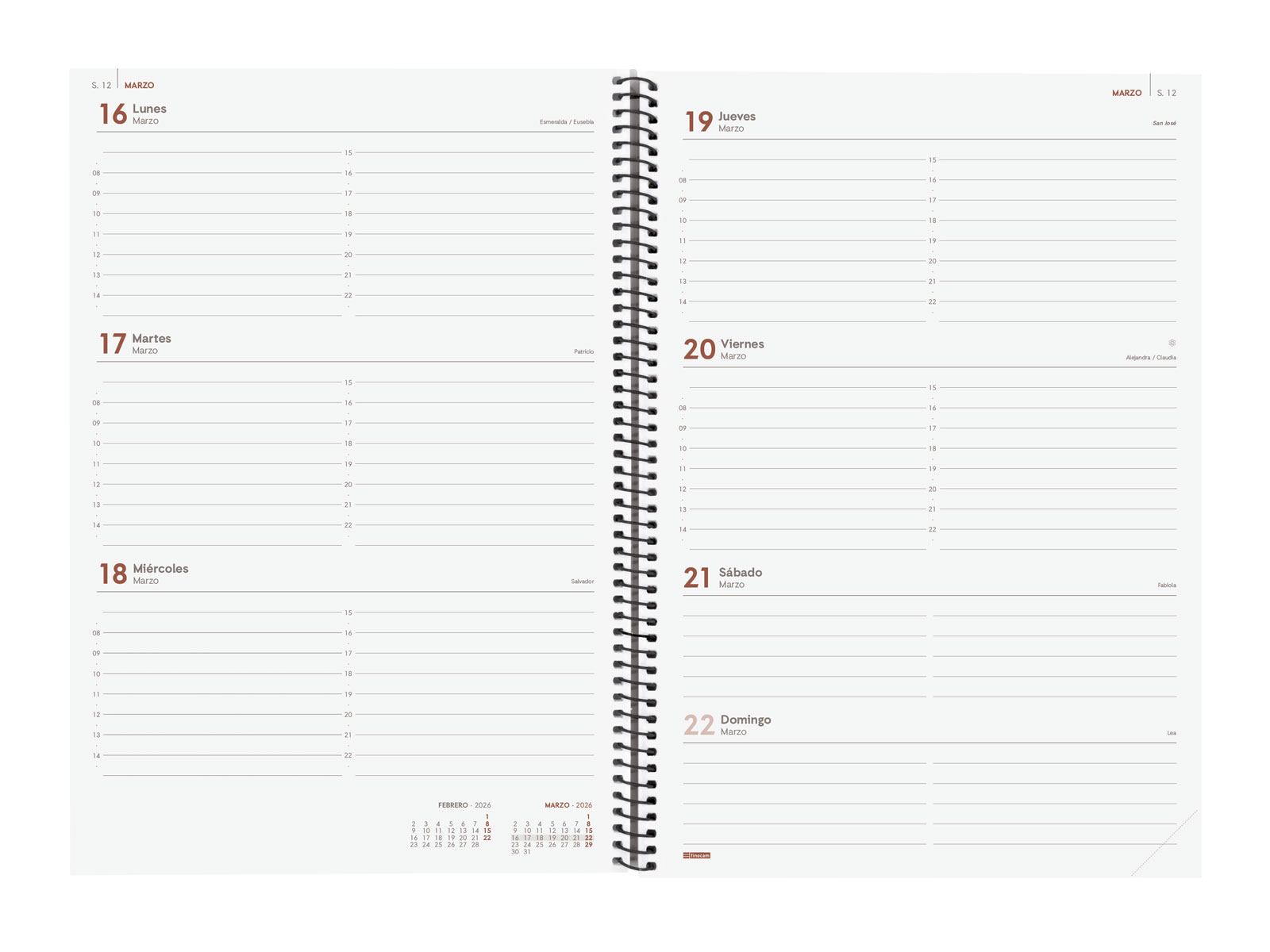 AGENDA 2026 BASIC YEAR E40 210X297MM SEMANA VISTA HORIZONTAL - Imagen 5
