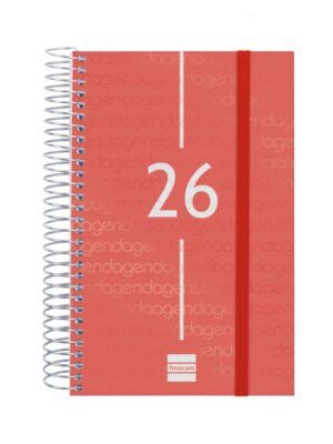 AGENDA 2026 BASIC YEAR E5 117X181MM DIA PAGINA ROJO FINOCAM
