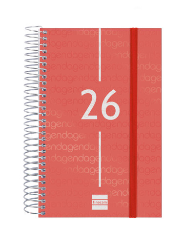 AGENDA 2026 BASIC YEAR E5 117X181MM DIA PAGINA ROJO FINOCAM