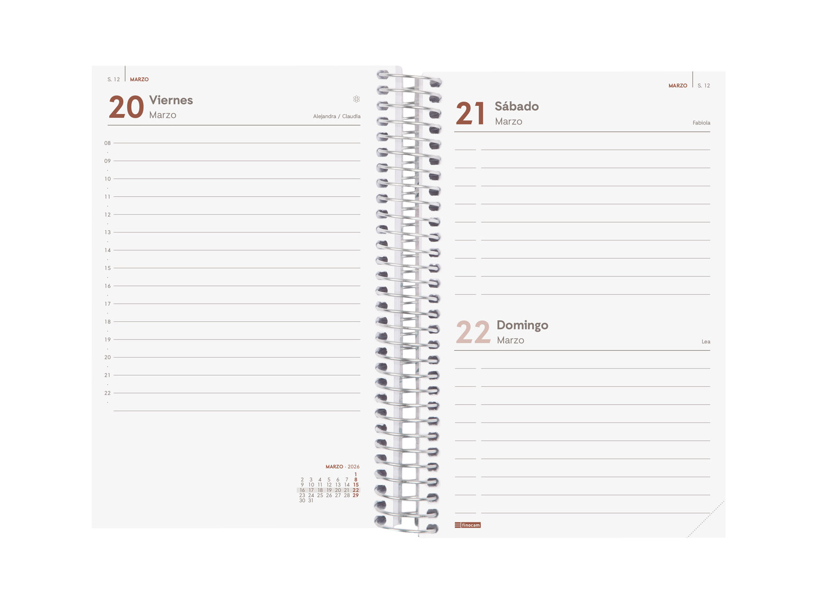 AGENDA 2026 BASIC YEAR E5 117X181MM DIA PAGINA ROJO FINOCAM - Imagen 5