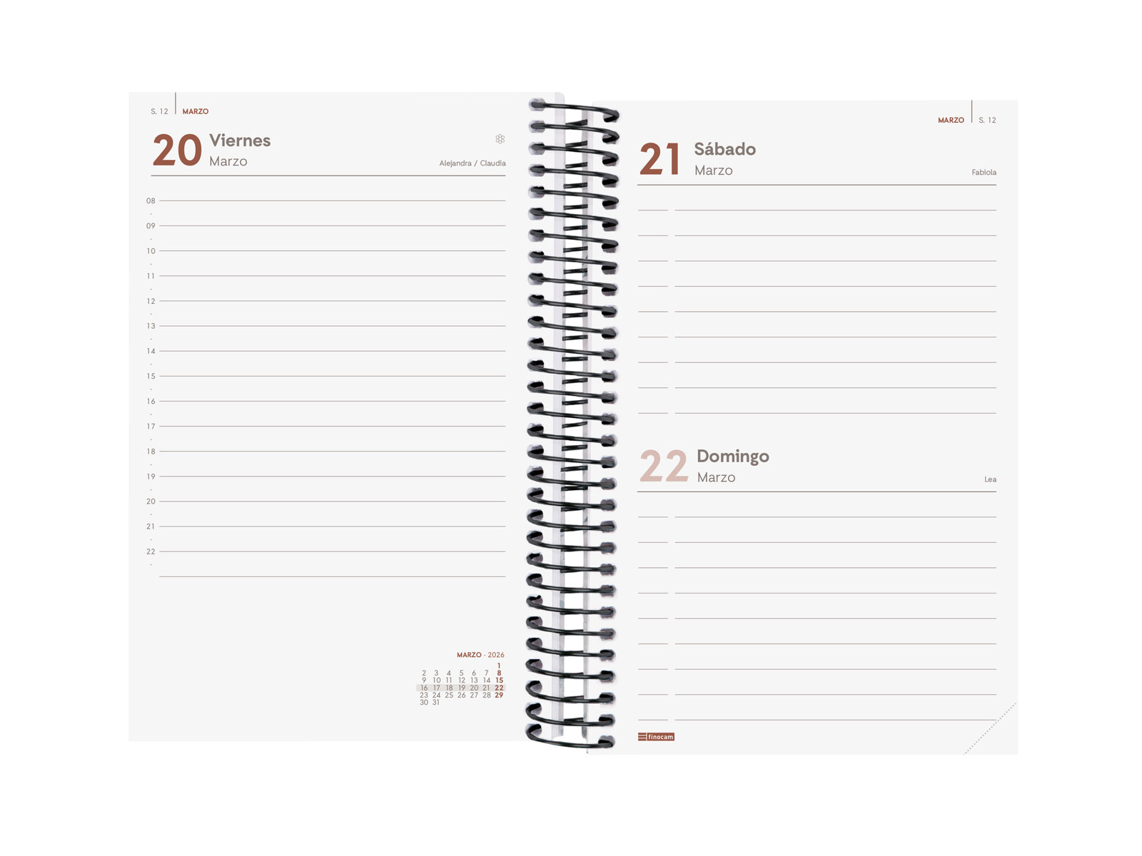 AGENDA 2026 BASIC YEAR E5 117X181MM DIA PAGINA NEGRO FINOCAM - Imagen 5