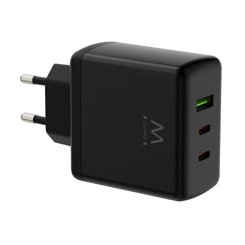 (ABM) EWENT CARGADOR GAN FAST DE 65W, 3 PUERTOS (2 USB-C - Imagen 2