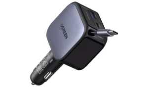 UGREEN 90W 2C1A FAST CAR CHARGER WITH RETRACTABLE USB-C