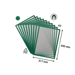 PACK DE 10 MARCOS MAGNETO PRO A3 COLOR VERDE TARIFOLD 195245
