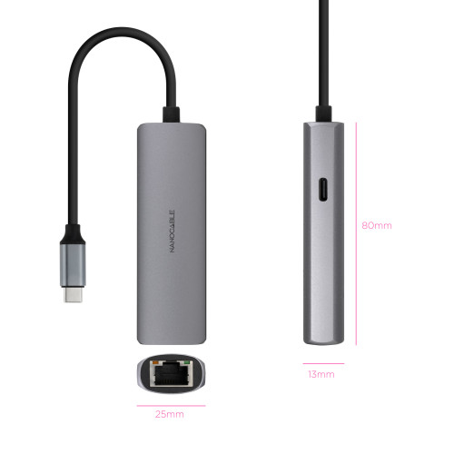 Nanocable Adaptador USB-C 3.1 a RJ45, con PD 100W, USB-C/M - Imagen 3
