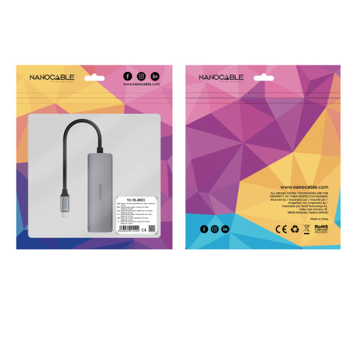 Nanocable Adaptador USB-C 3.1 a RJ45, con PD 100W, USB-C/M - Imagen 6