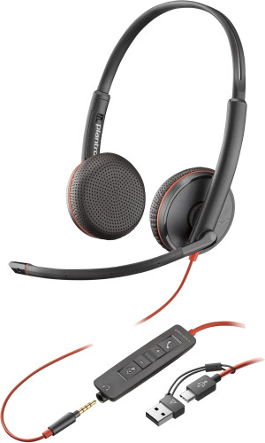 HP Poly Auriculares estéreo Poly Blackwire 3225 USB-C +
