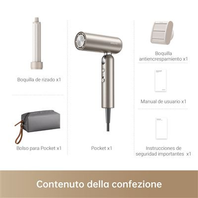 DREAME POCKET HIGH-SPEED HAIR DRYER-SPACE TITANIUM GOLD - Imagen 4