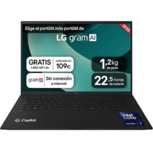 PORTATIL LG GRAM, 16", 16ZD90T, INTEL CORE ULTRA 7, 40,6 CM