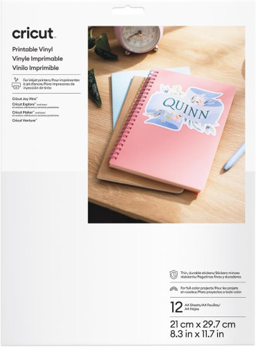 CRICUT PRINTABLE VINYL A4 - 12 SHEETS (WHITE) - Imagen 2