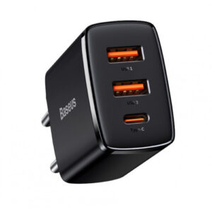 BASEUS COMPACT QUICK CHARGER 2U+C 30W EU BLACK