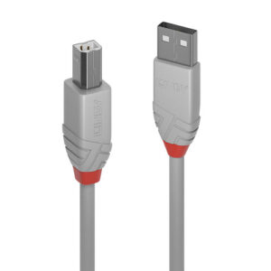 Lindy 36682 cable USB USB 2.0 1 m USB A USB B Gris