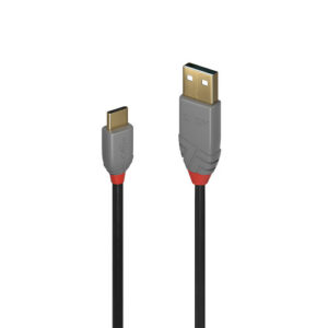 Lindy 36887 cable USB USB 2.0 2 m USB A USB C Negro, Gris