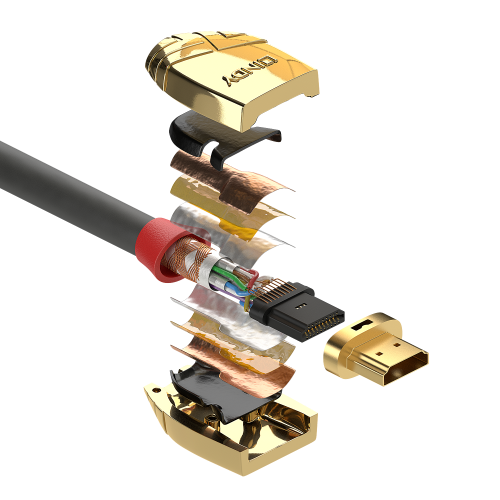 Lindy 37866 cable HDMI 10 m HDMI tipo A (Estándar) Oro, Gris - Imagen 4