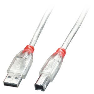 Lindy 41750 cable USB USB 2.0 0,2 m USB A USB B Transparente