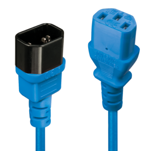 Lindy 30471 cable de transmisión Negro, Azul 1 m C14 acoplad