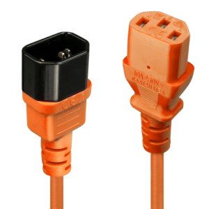 Lindy 30473 cable de transmisión Negro, Naranja 0,5 m C14