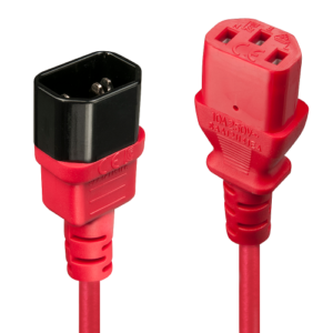Lindy 30476 cable de transmisión Negro, Rojo 0,5 m C14 acopl