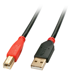 Lindy 42762 cable USB USB 2.0 15 m USB A USB B Negro, Rojo
