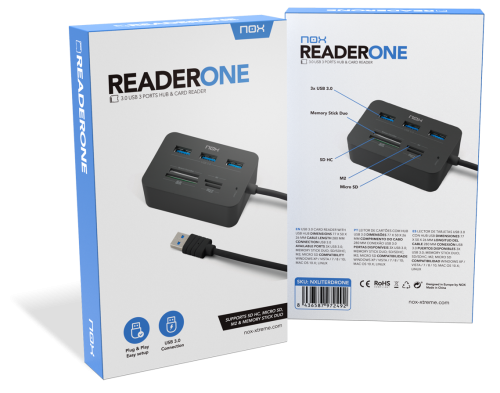 NOX Lite Reader One Alámbrico USB 3.2 Gen 1 (3.1 Gen 1) - Imagen 3